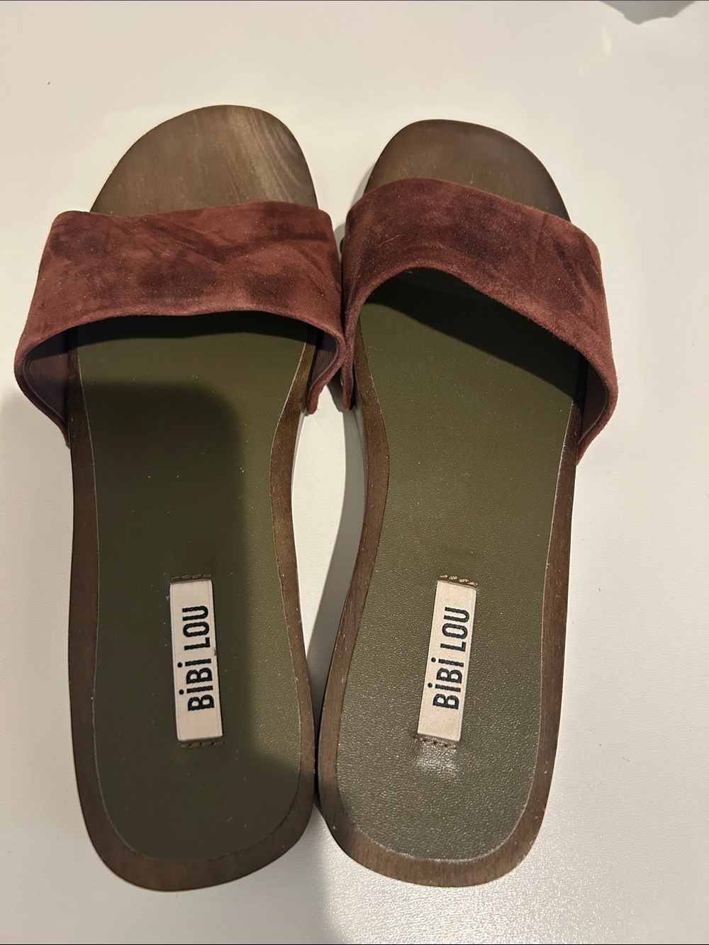 Bibi Lou Women’s Suede Slide Mules in Dusty Rose